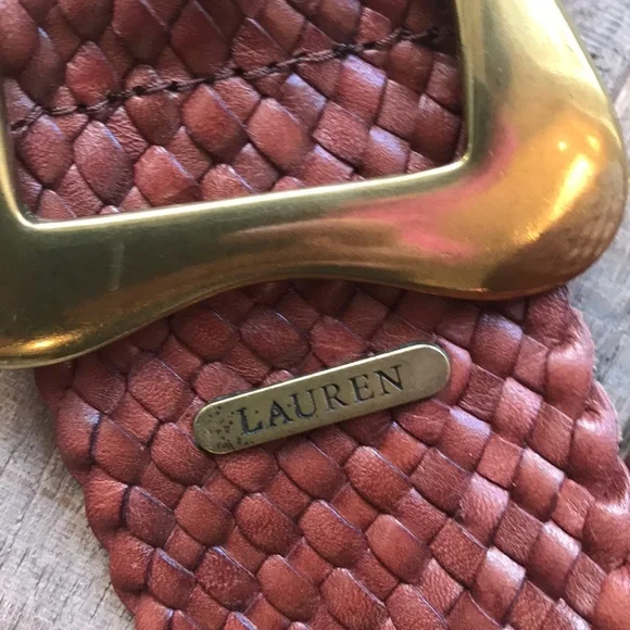 Ralph Lauren Woven Belt with Gold Buckle - Picture 2 of 8